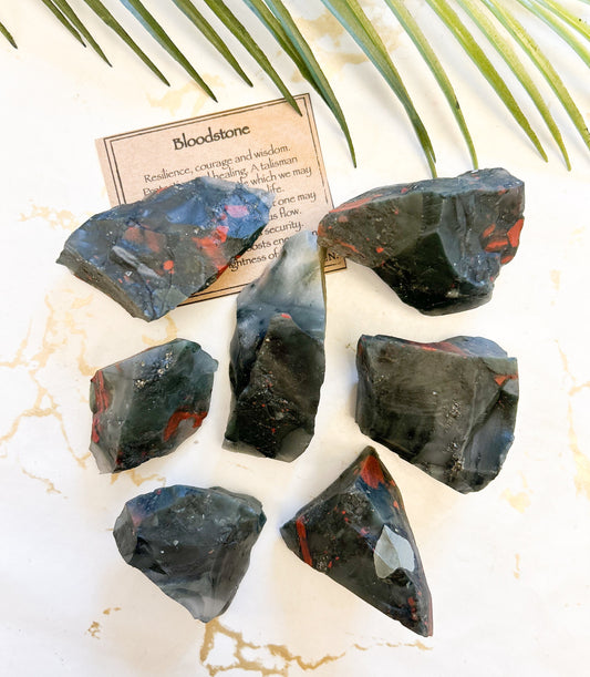 Raw / Rough Bloodstone Crystal - Resilience, Courage & Wisdom
