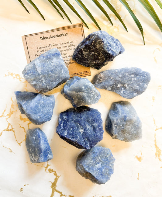 Raw / Rough Blue Aventurine Crystal - Balance, Tranquility & Inner-Strength