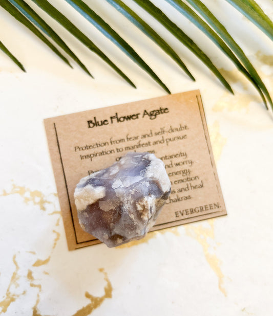 Raw / Rough Blue Flower Agate Crystal - Protection, Inspiration & Manifestation