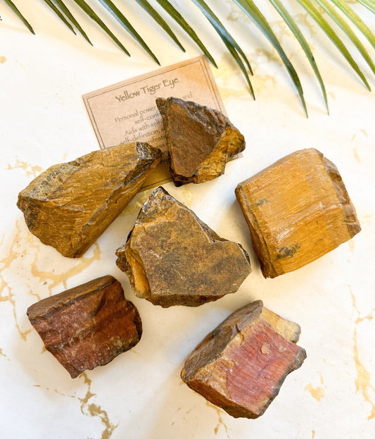 Raw / Rough Yellow Tiger Eye Crystal - Power, Courage & Self-Confidence