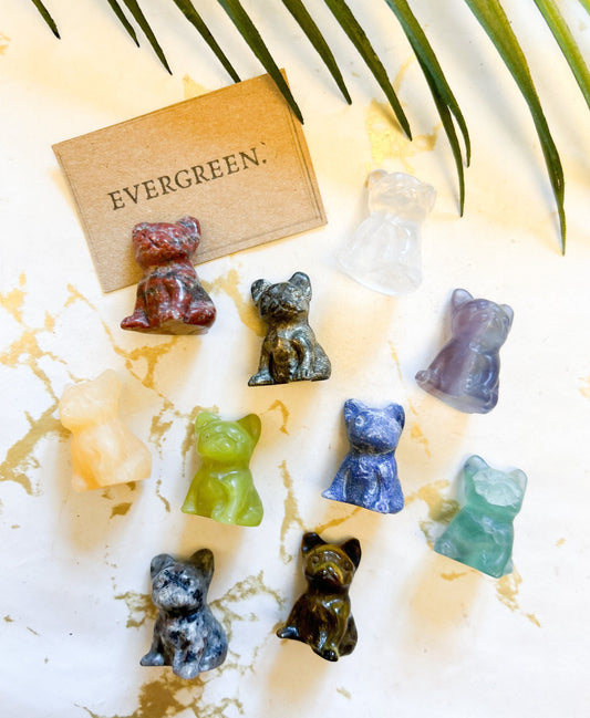 Crystal French Bulldog / Frenchie Dog / Puppy Carving - Wide Variety Available!