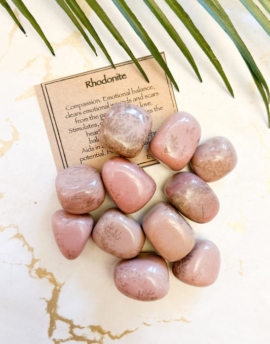 Rhodonite Crystal Tumbled Stone - Balance, Compassion & Energy