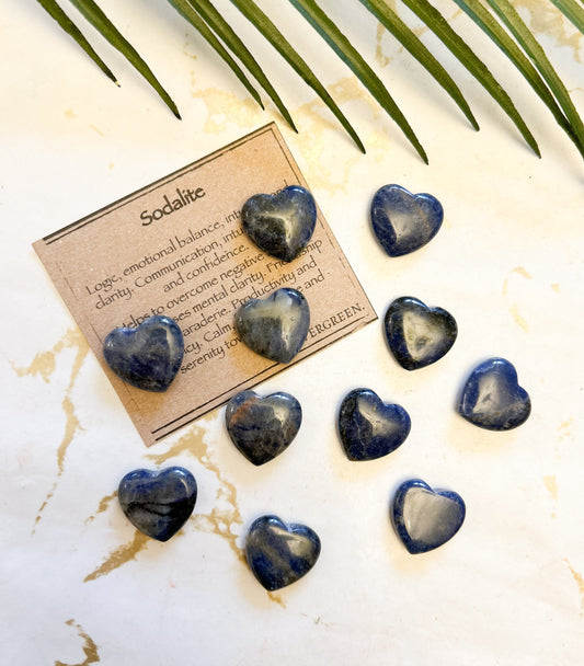 Sodalite Crystal Heart 20mm - Truth, Communication & Clarity
