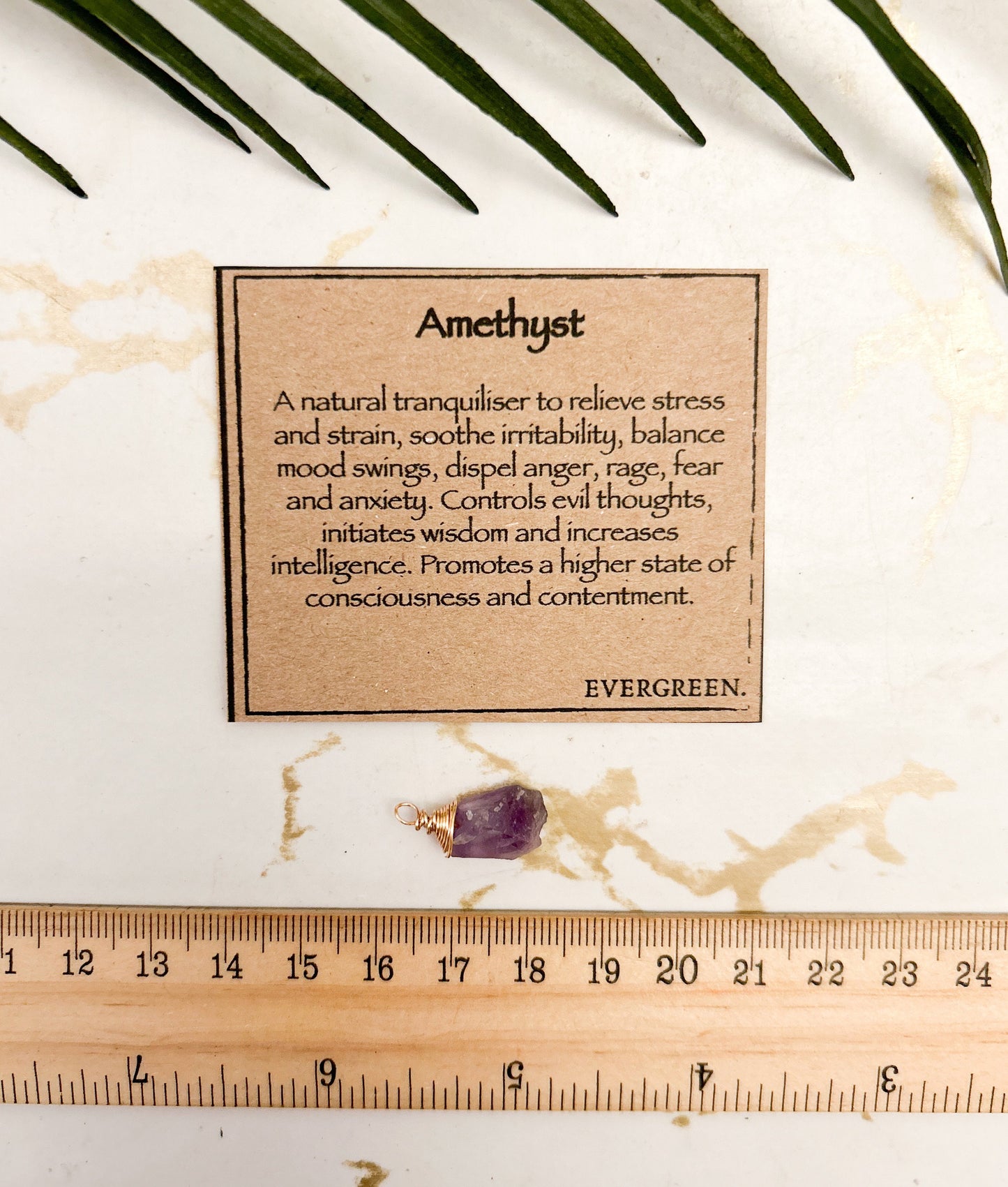 Wire Wrapped Raw / Rough Amethyst Crystal Pendant - Wisdom, Consciousness & Contentment
