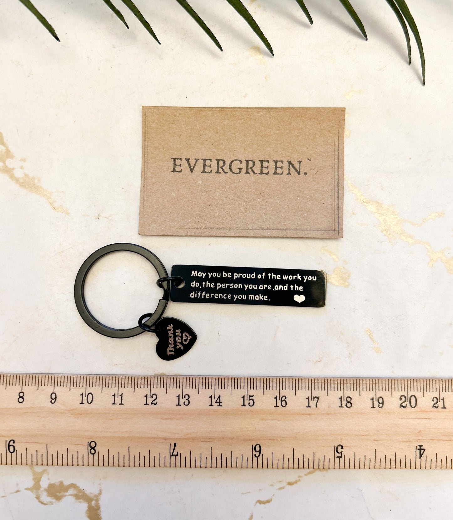 May You Be Proud Of The Work You Do - Keychain With Thank You Heart