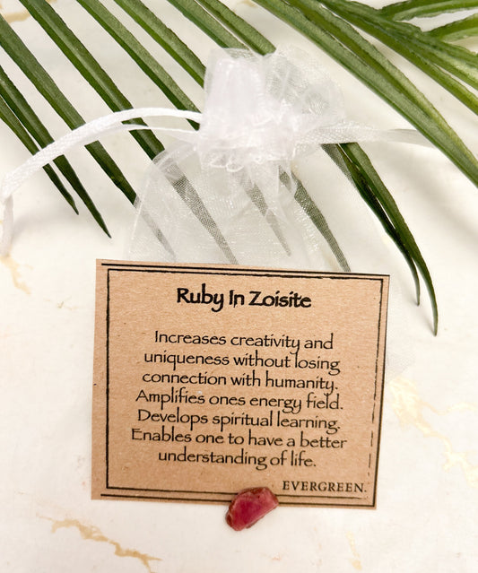 Raw / Rough Ruby In Zoisite Crystal - Creativity, Uniqueness & Understanding