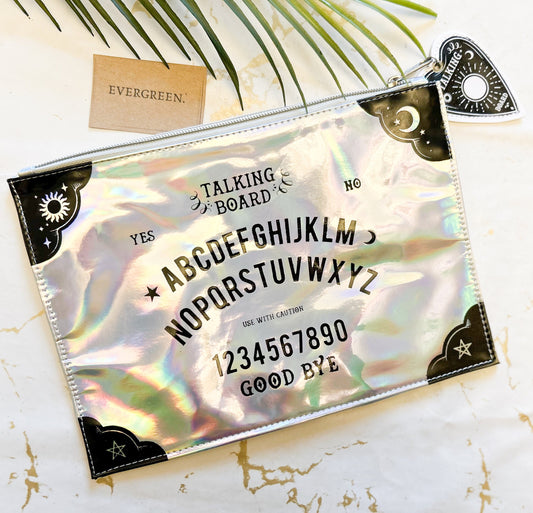 Iridescent / Holographic Talking Board Makeup Bag / Vanity Pouch / Cosmetics