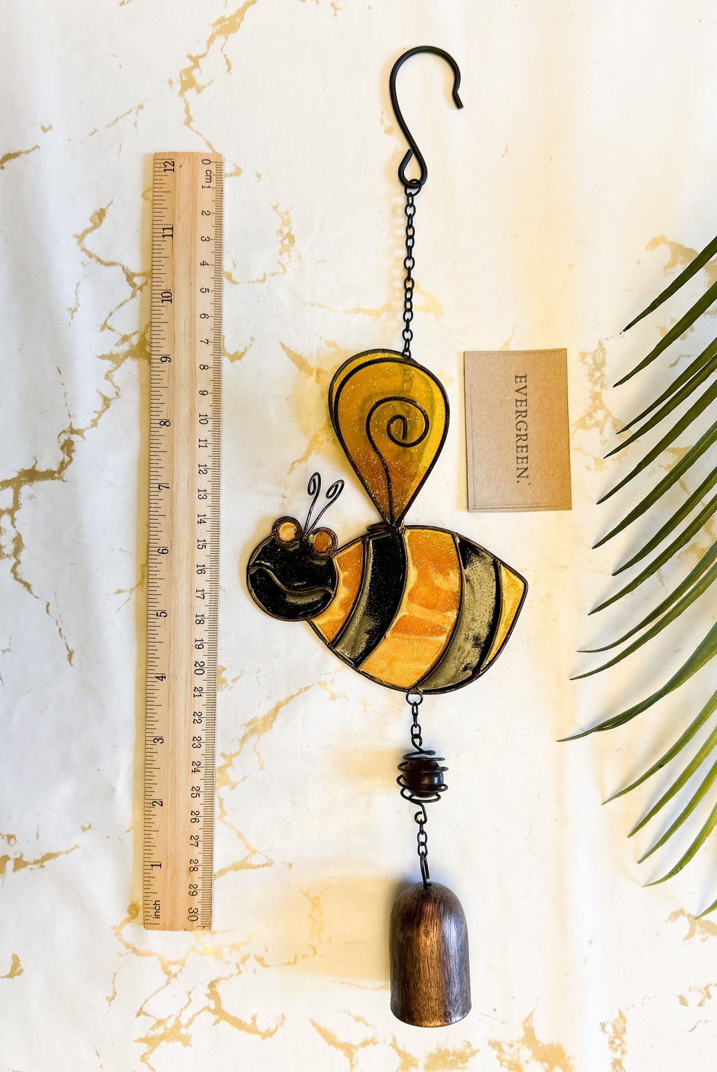 Bumble Bee Stained Glass Wind Chime - Garden / Home