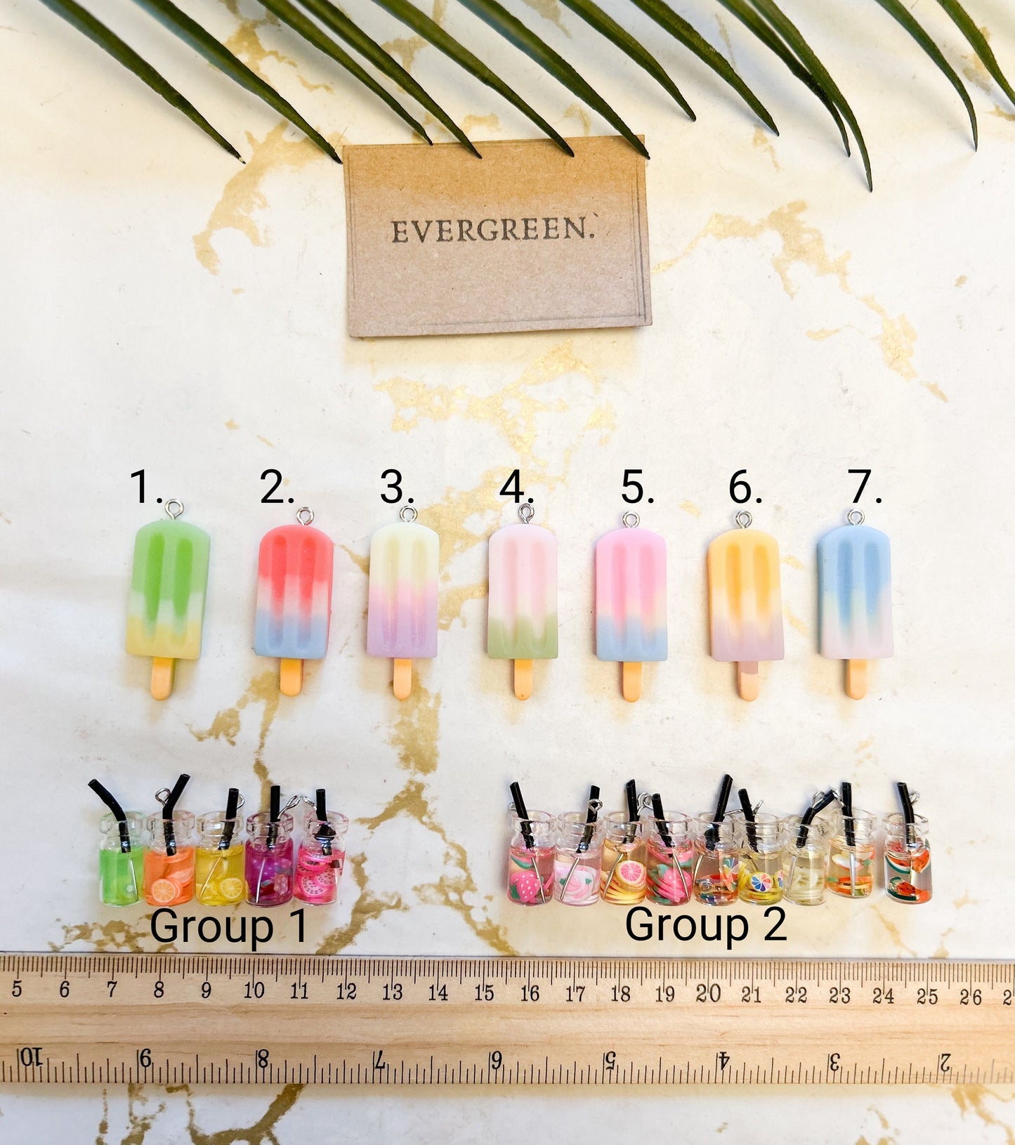Summer Holiday Pendant - Charm - Ice Lolly / Ice Cream / Cocktail / Drink / Juice / Squash
