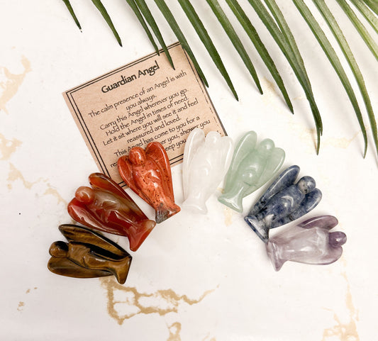 Crystal Guardian Angel 40mm - Calming, Protection & Love