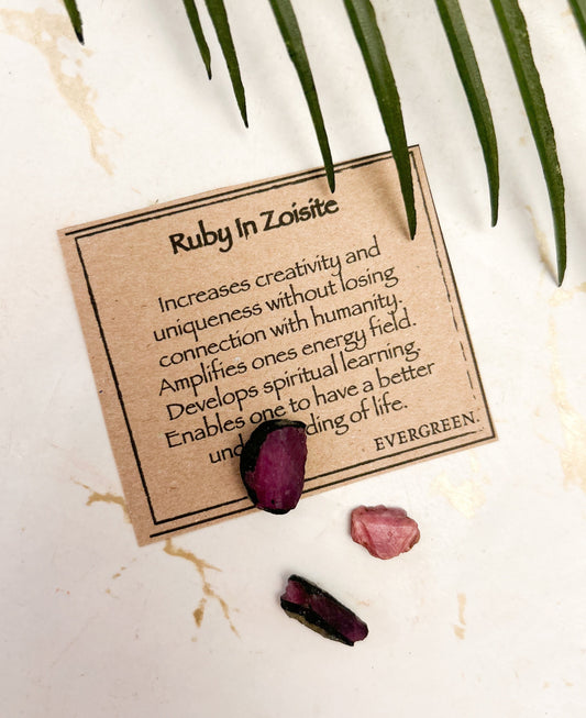 Raw / Rough Ruby In Zoisite Crystal - Creativity, Uniqueness & Understanding