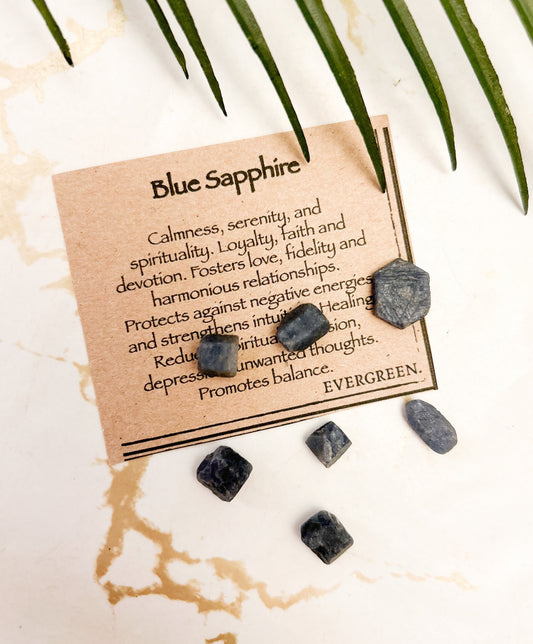 Raw / Rough Blue Sapphire Crystal - Calmness, Serenity & Spirituality