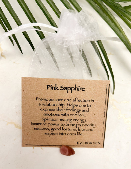 Raw / Rough Pink Sapphire Crystal - Love, Healing & Good Fortune