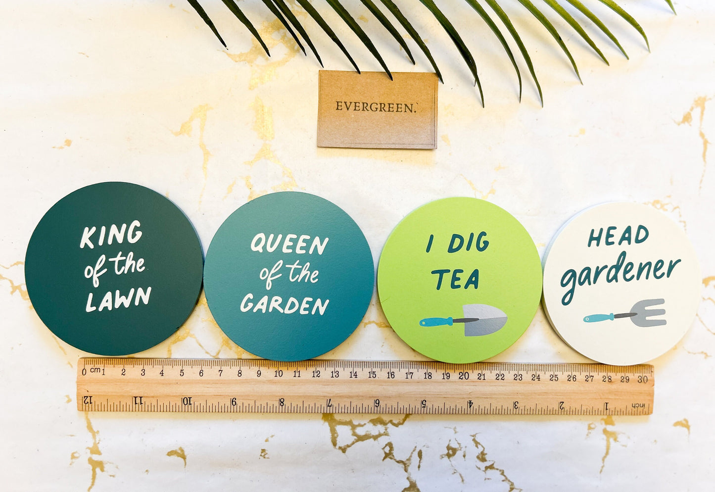Garden / Gardening / Gardener Tea Coaster - King Of The Lawn / Queen Of The Garden / I Dig Tea / Head Gardener