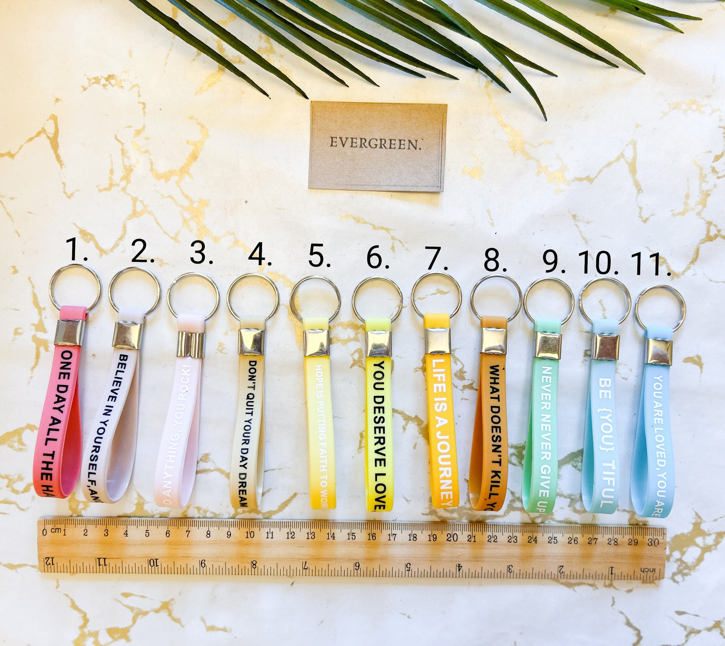 Motivational / Inspirational Quote Silicone Keychain - Wide Variety Available!