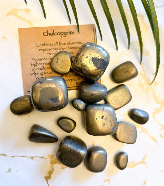 Chalcopyrite Crystal Tumbled Stone - Transformation, Visions & Perception
