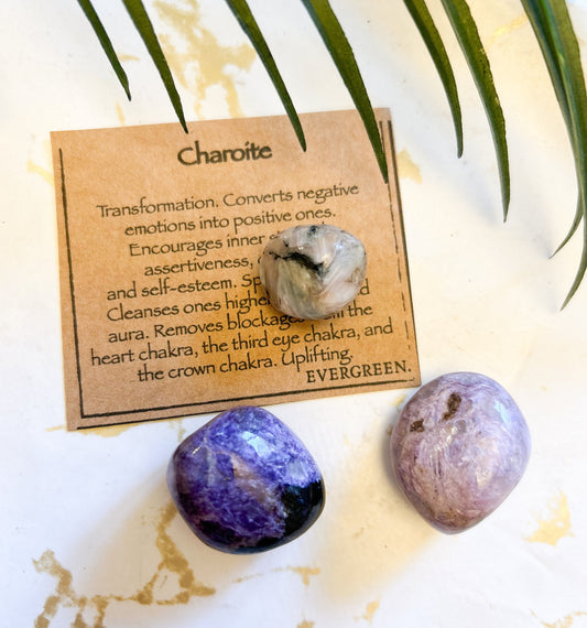 Charoite Crystal Tumbled Stone - Strength, Positivity & Self-Esteem