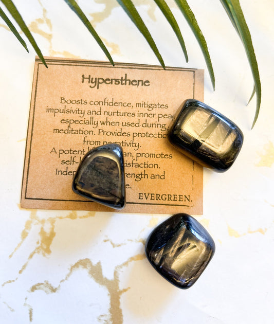 Hypersthene Crystal Tumbled Stone - Confidence, Inner Peace & Protection