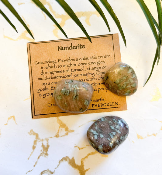 Nunderite Crystal Tumbled Stone - Grounding, Connection & Calm