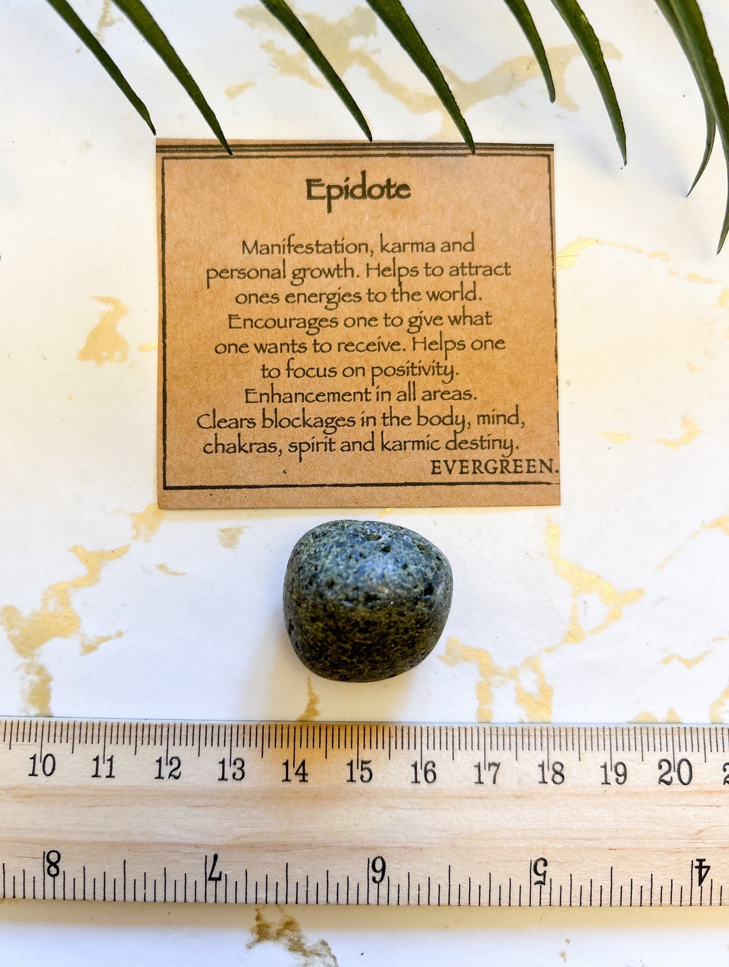 Epidote Crystal Tumbled Stone - Karma, Personal Growth & Positivity