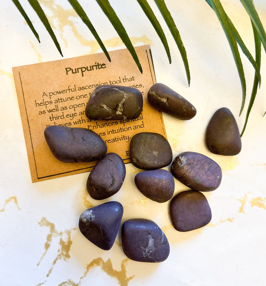 Purpurite Crystal Tumbled Stone - Energy, Connection & Spiritual Growth