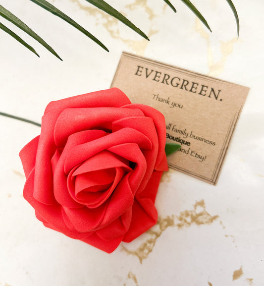Red / Cream Artificial Foam Rose - Wedding / Valentines's Day / Anniversary / Love / Flowers / Roses