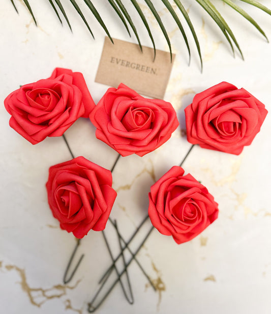 Red / Cream Artificial Foam Rose - Wedding / Valentines's Day / Anniversary / Love / Flowers / Roses