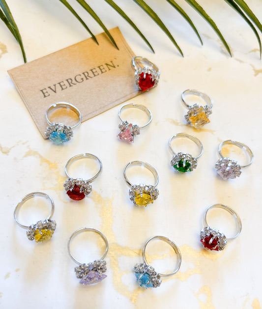 Child / Children's Adjustable Ring - Wide Variety Available! Blue / Yellow / Green / Pink / Red / Iridescent