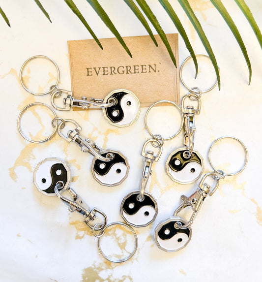 Yin Yang / Red Love Heart Trolley / Locker Token Keychain - Wide Variety Available!