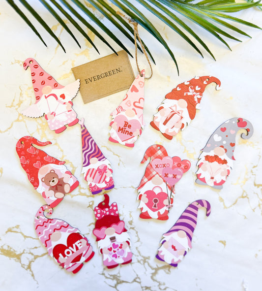 Valentine's Day / Love / Wedding / Anniversary Wooden Gnome / Gonk Pendant / Gift Tag / Tree Decoration - Wide Variety Available!