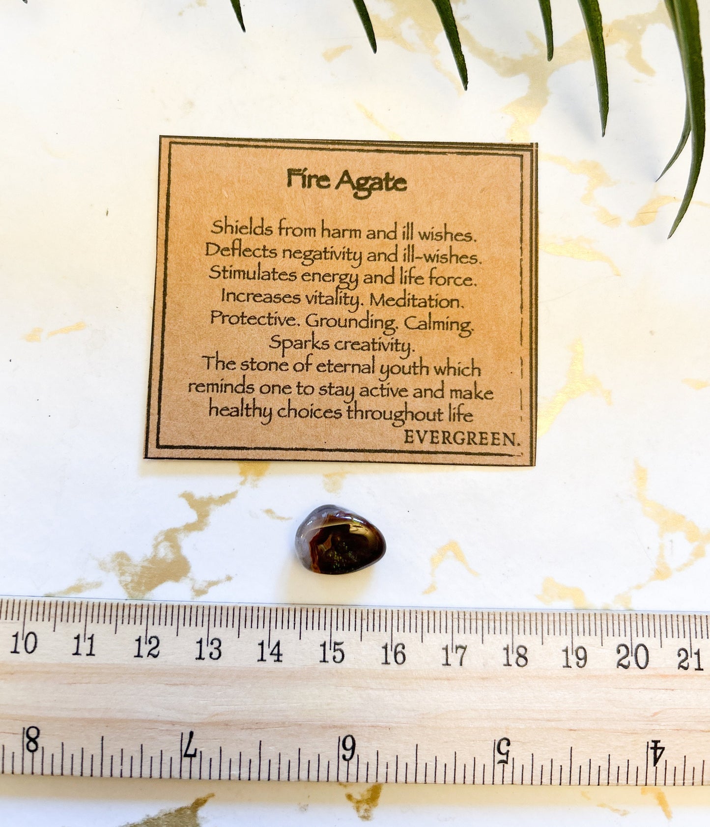 Fire Agate Crystal Tumbled Stone - Protection, Grounding & Vitality