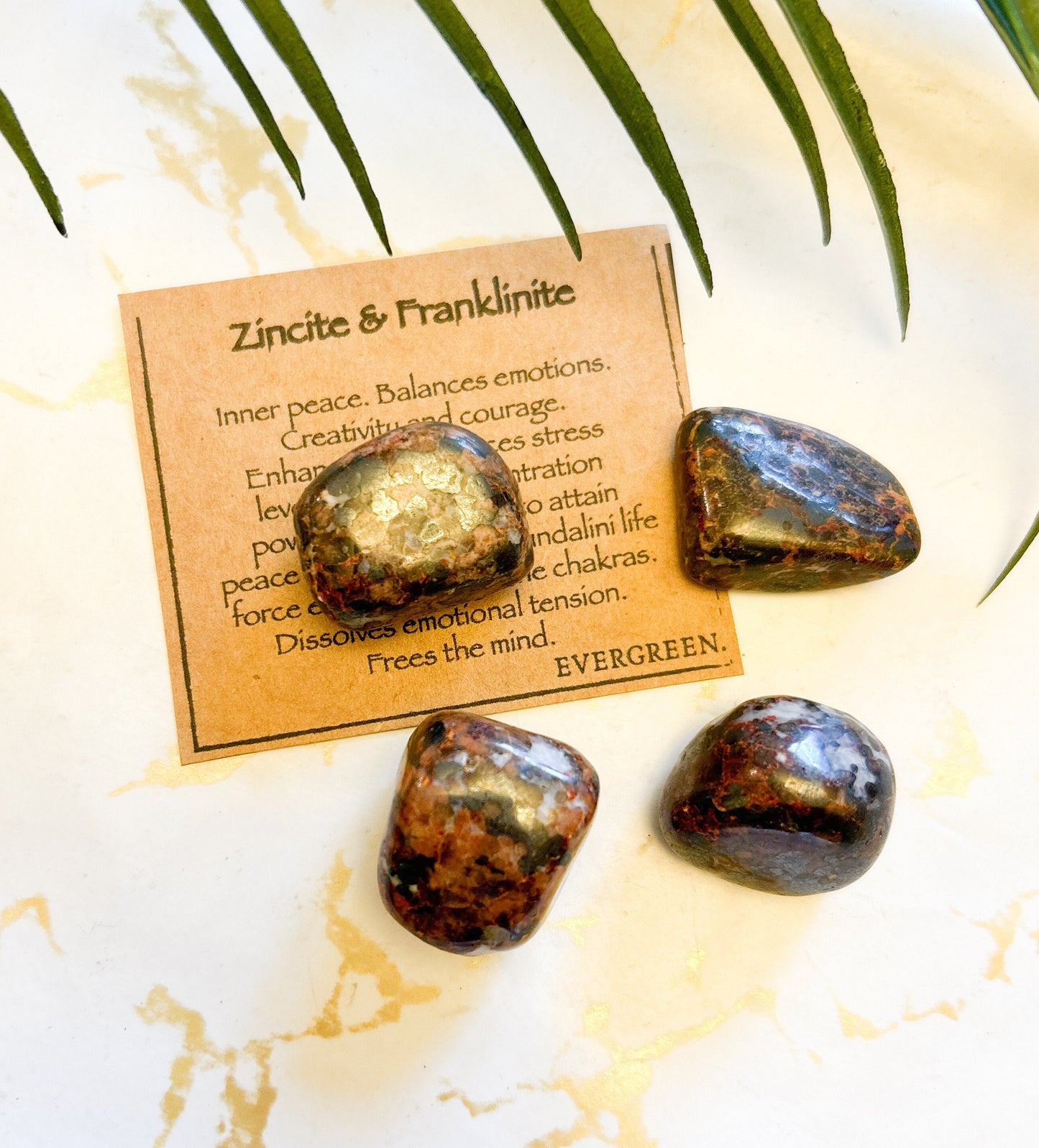 Zincite & Franklinite Crystal Tumbled Stone - Inner Peace, Balance, Creativity