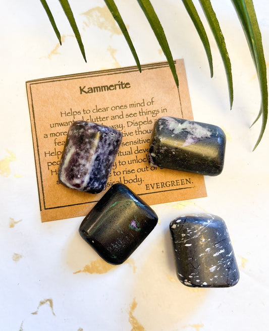 Kammerite Crystal Tumbled Stone - Spiritual Development, Reason & Sensitivity