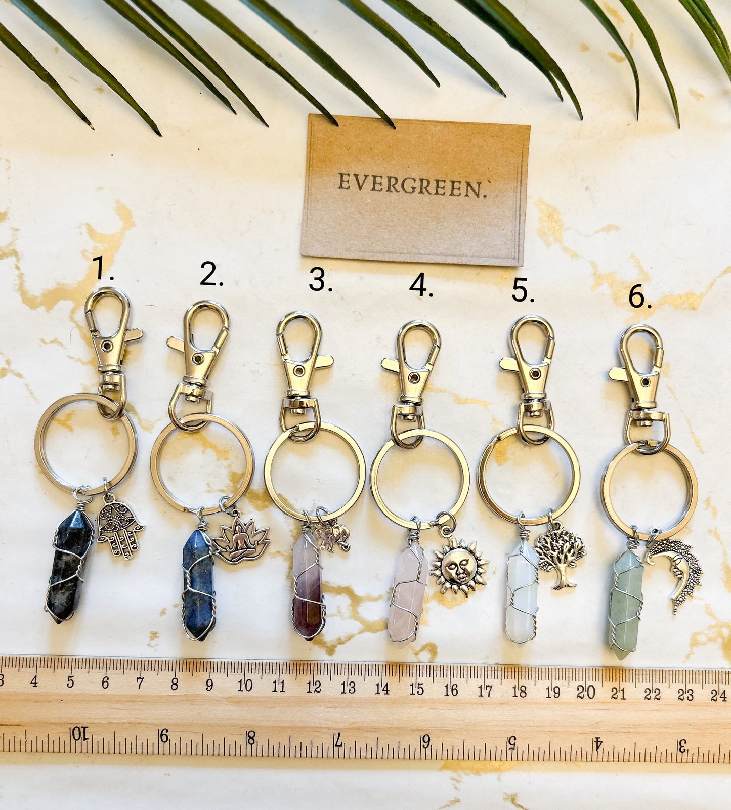 Crystal Point Keychain - Wide Variety Available!