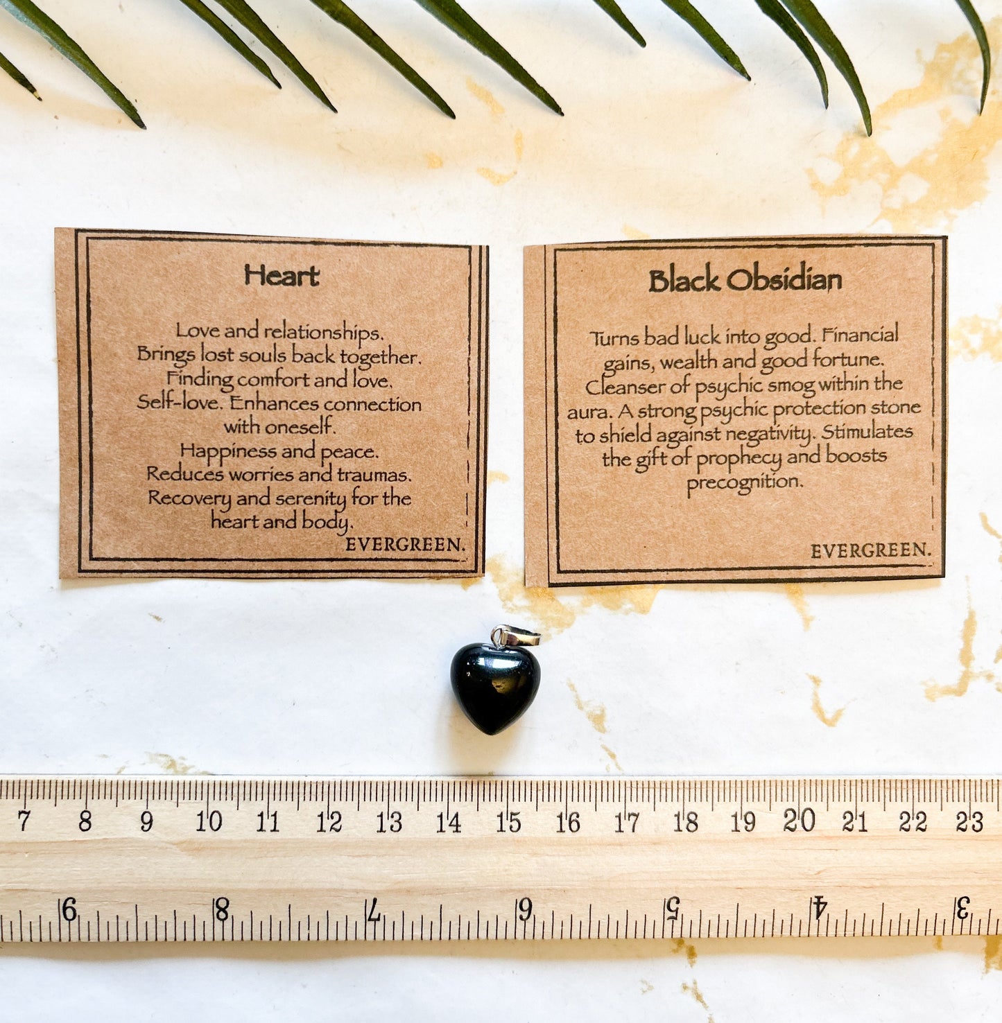 Black Obsidian Crystal Heart Pendant - Wealth, Good Fortune & Protection