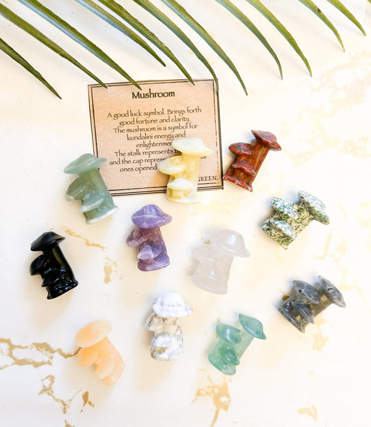 Crystal Mushroom / Fungi Carving - Good Luck, Good Fortune & Enlightenment