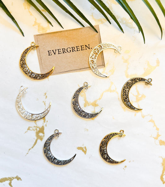 Celestial Ornate Moon Pendant / Charm - Wide Variety Available!
