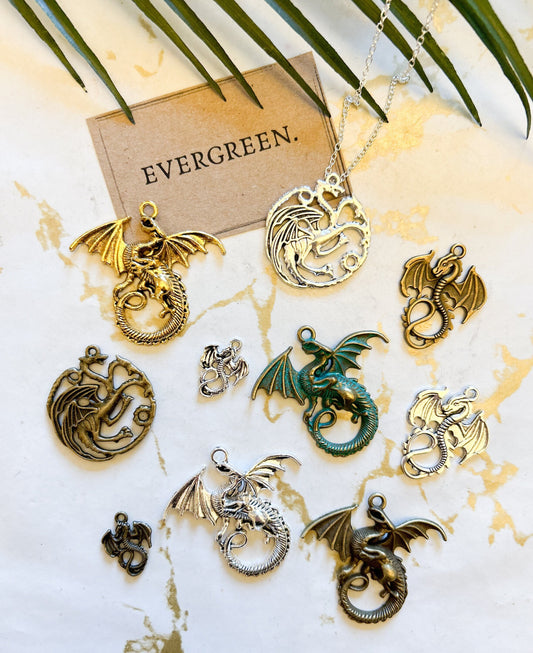 Ornate Celestial Dragon Pendant / Charm - Wide Variety Available!