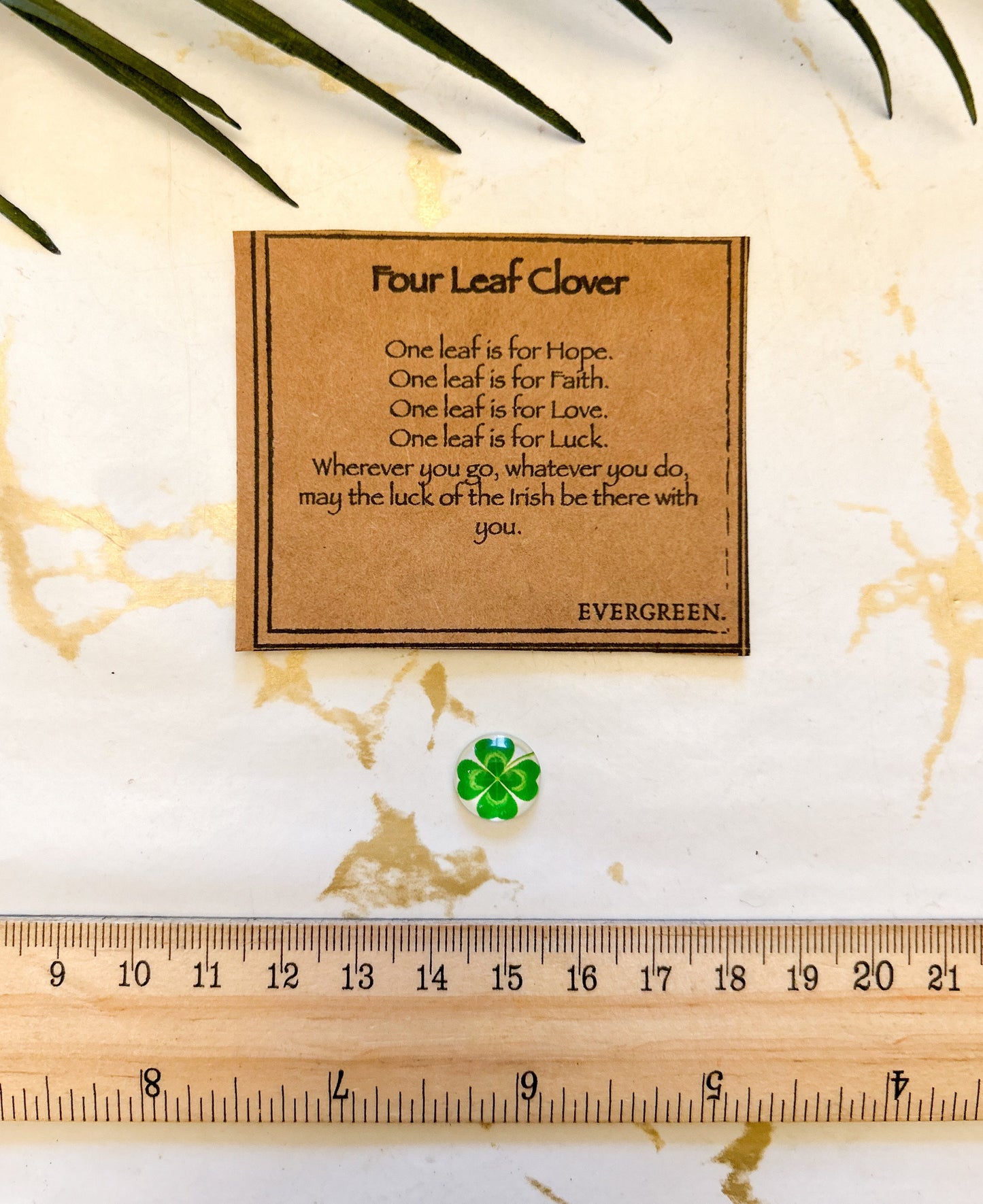 Four Leaf Clover Cabochon - Luck, Love & Faith