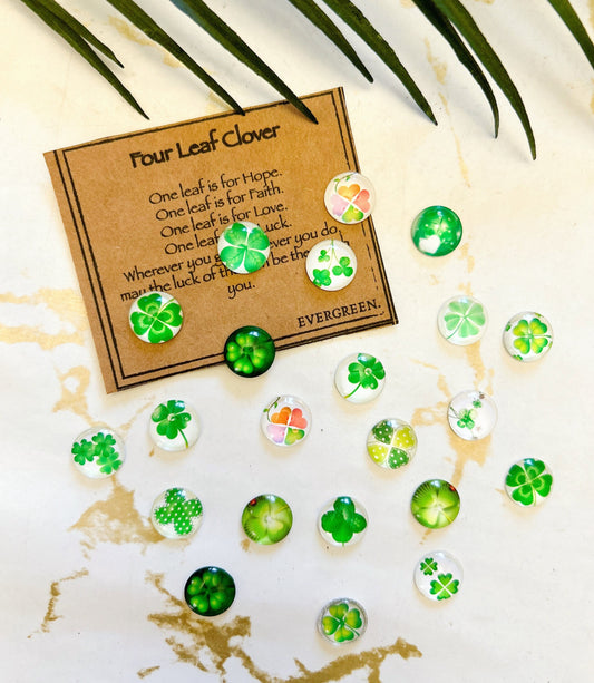 Four Leaf Clover Cabochon - Luck, Love & Faith