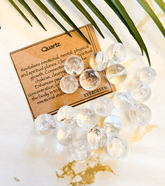 Quartz Crystal Sphere 15mm / 20mm - Cleansing, Clarity & Growth