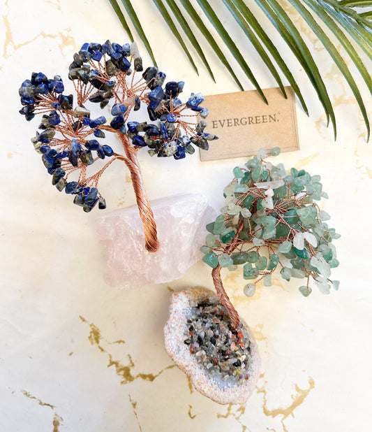Crystal Chip Tree - Lapis Lazuli / Green Aventurine / Rose Quartz