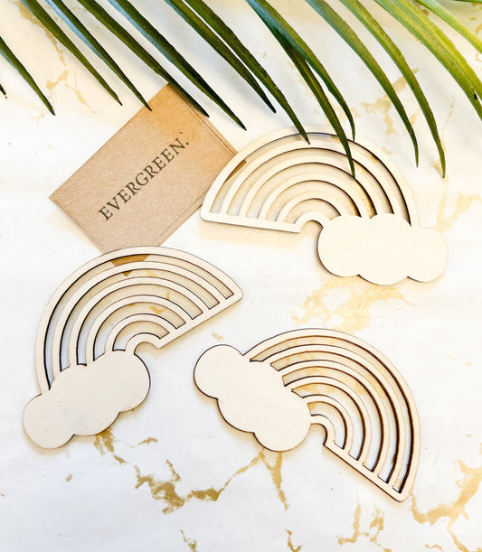 Wooden Unpainted Rainbow Cut Out - Arts & Craft / DIY / Painting / Nature / Luck