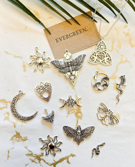 Moth / Butterfly / Mushroom / Mystic / Sun / Moon / Snake Pendant / Charm - Wide Variety Available!