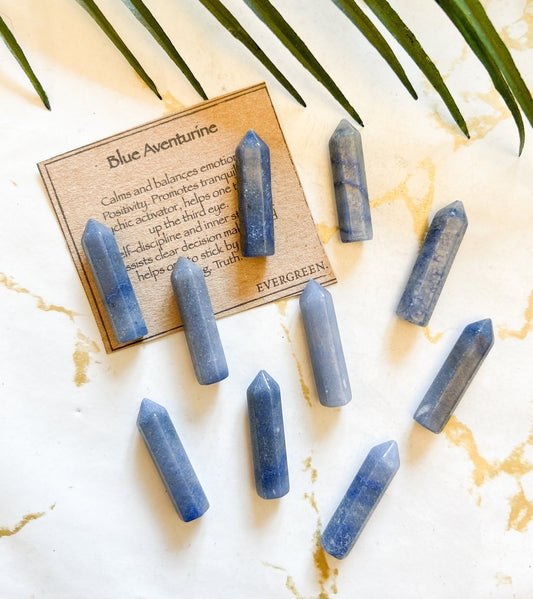 Blue Aventurine Crystal Point - Positivity, Tranquility & Healing