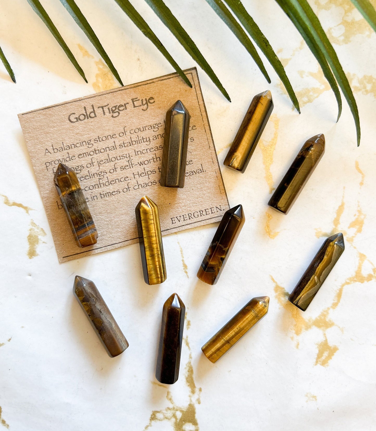 Gold Tiger Eye Crystal Point - Courage, Stability & Self-Confidence