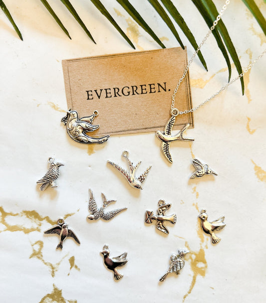Bird / Dove / Partridge / Swallow / Starling / Crow / Parrot / Wildlife Pendant / Charm - Variety Of Chains Available!
