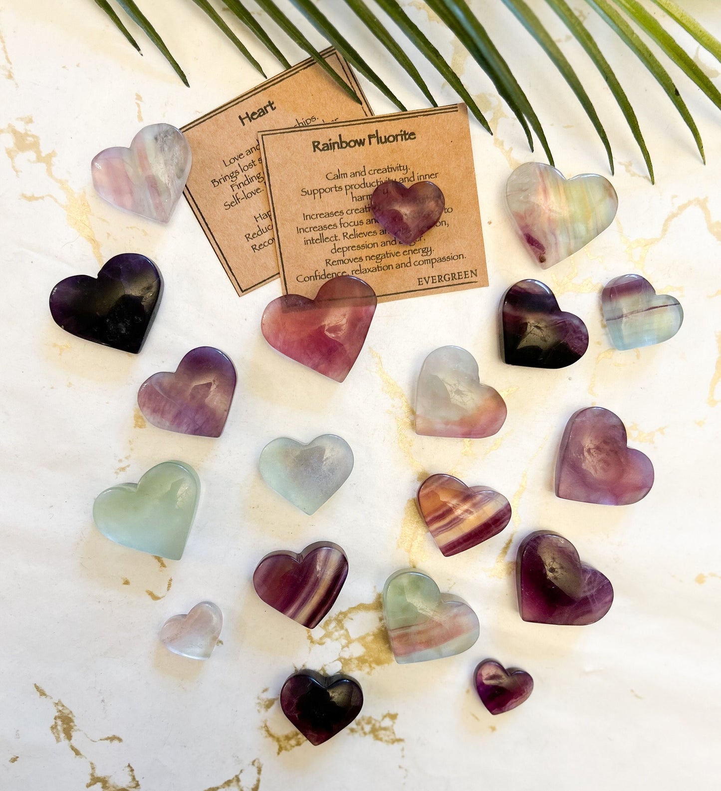 Rainbow Fluorite Crystal Heart - Calm, Creativity & Intuition