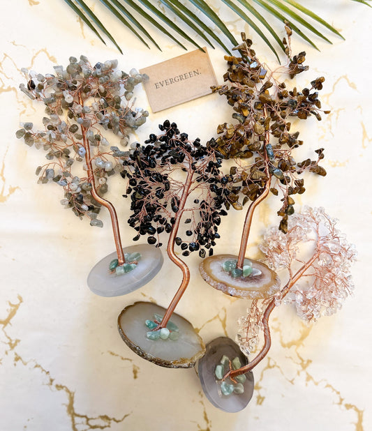 Crystal Chip Tree On A Crystal Slice Base - Wide Variety Available!