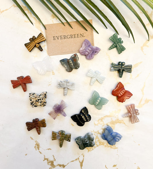 Crystal Butterfly / Dragonfly Carving - Wide Variety Available!